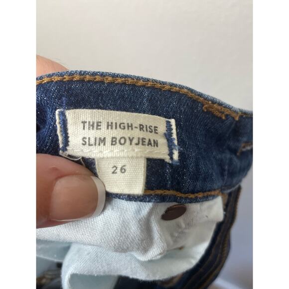 Madewell The High-Rise Slim Boyjean Seamed Edition Raw Fray Hem K5240 26 - Picture 5 of 8